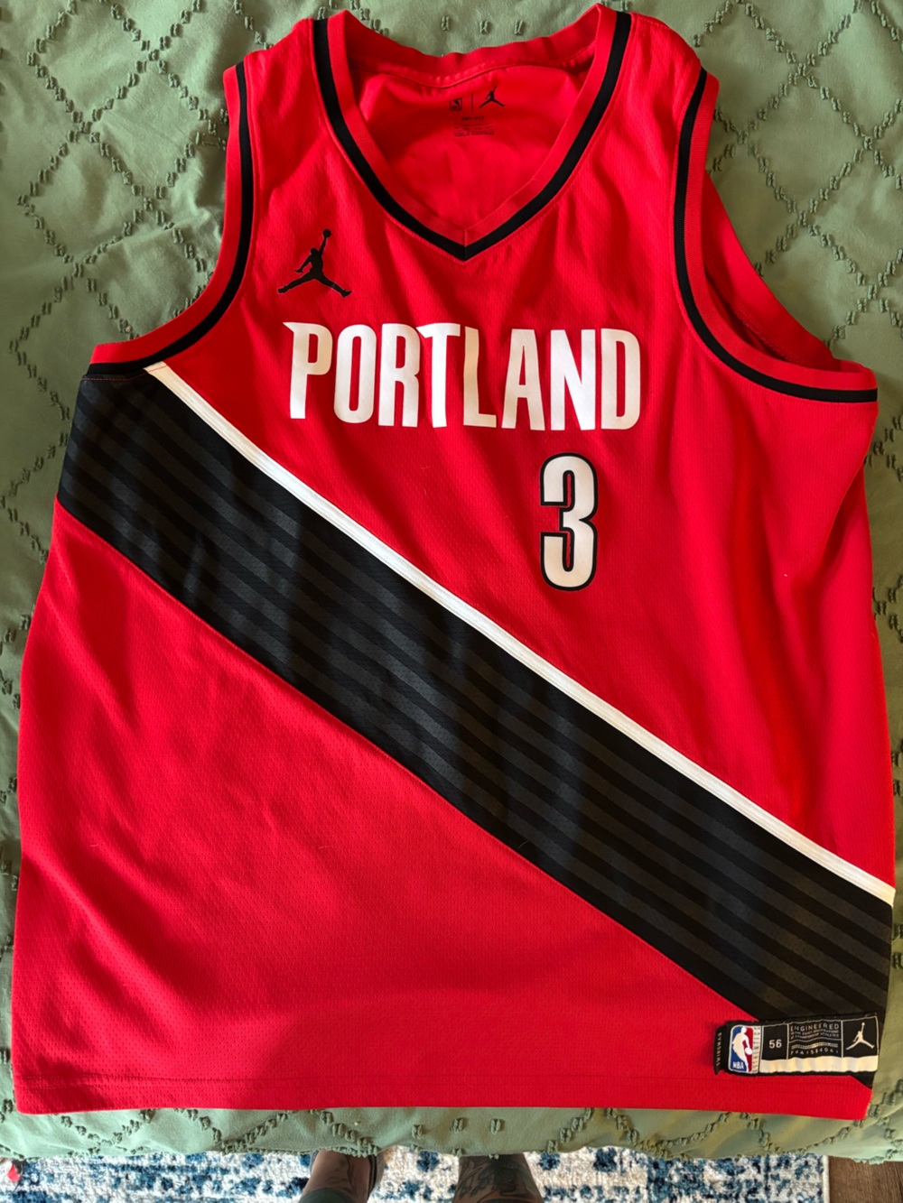 Portland Trail Blazers Red Men’s Basketball Jersey - Number 3